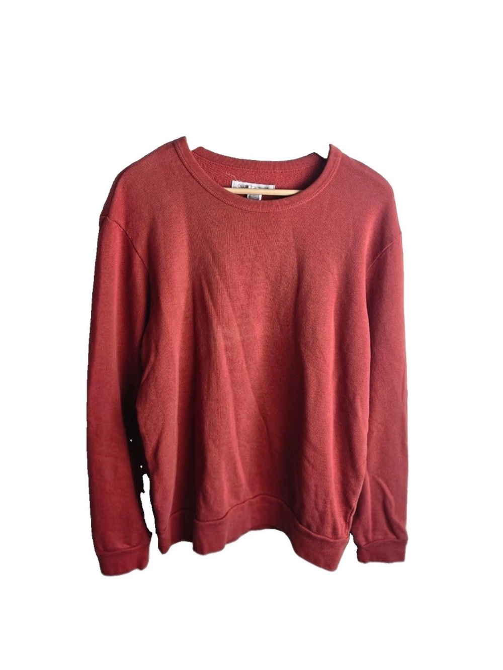 Outerknown Organic Cotton French Terry Crewneck Sweatshirt Rust Red Large